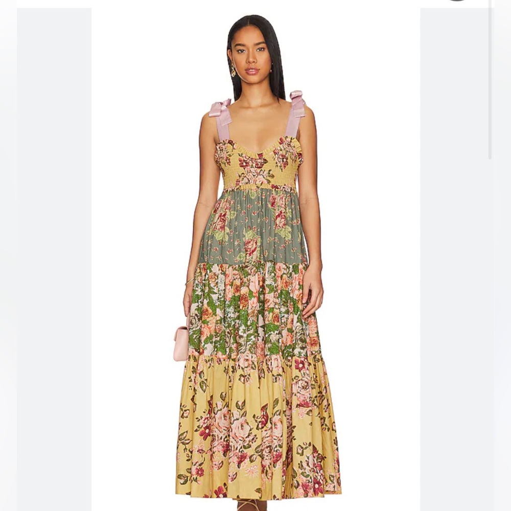 Free People Bluebell Mixed Floral Cotton Maxi Dress